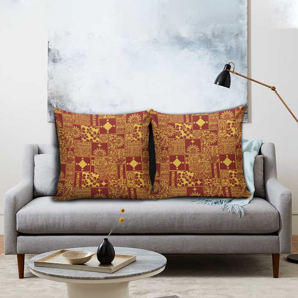 Rotuma Faiakse'ea 'e Kirisimasi Pillow Cover Pacific Patchwork Xmas Vibes - Polynesian Pride