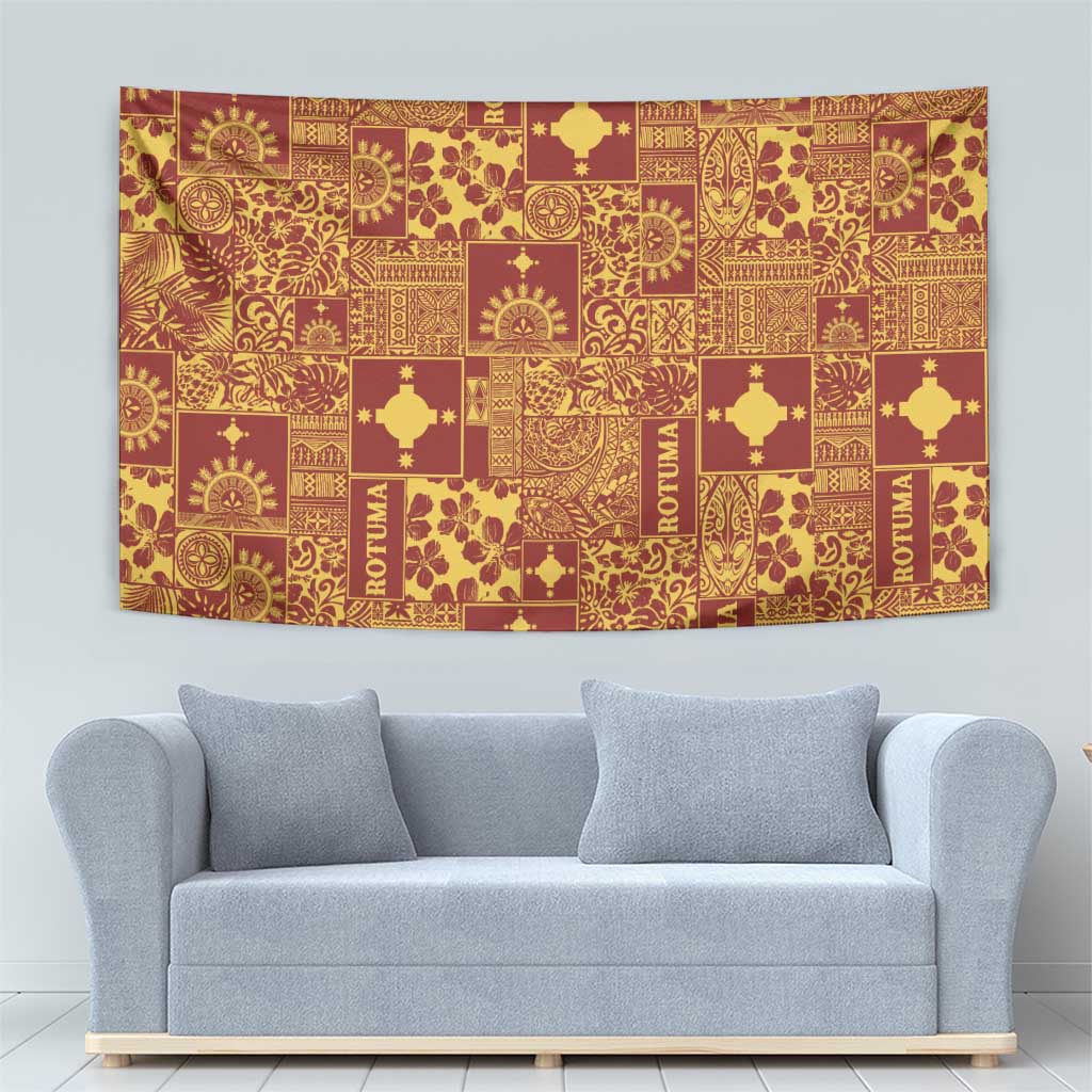 Rotuma Faiakse'ea 'e Kirisimasi Tapestry Pacific Patchwork Xmas Vibes - Polynesian Pride