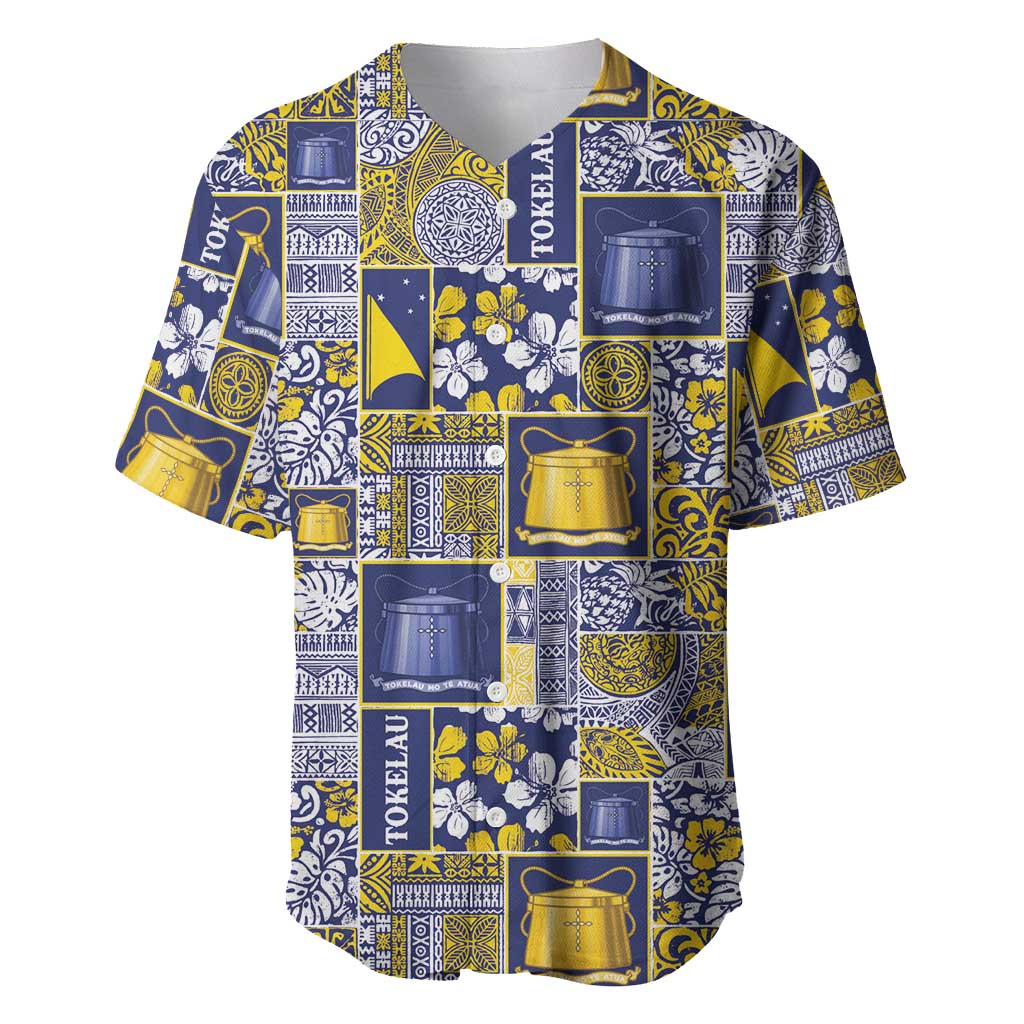 Tokelau Manuia te Kilihimahi Baseball Jersey Pacific Patchwork Xmas Vibes - Polynesian Pride