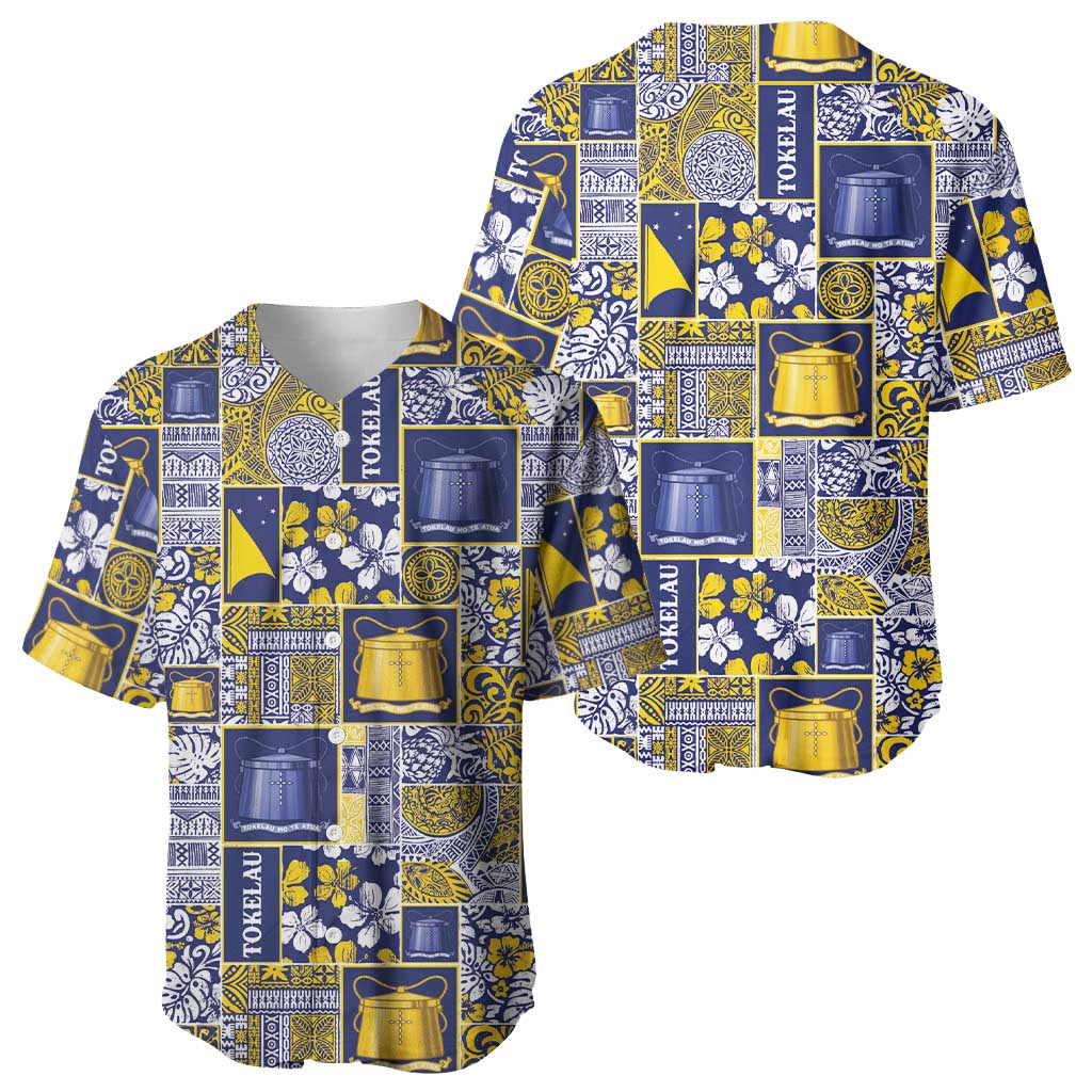 Tokelau Manuia te Kilihimahi Baseball Jersey Pacific Patchwork Xmas Vibes - Polynesian Pride