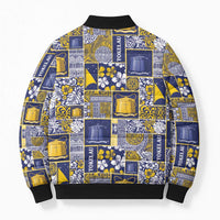 Tokelau Manuia te Kilihimahi Bomber Puffer Jacket Pacific Patchwork Xmas Vibes - Polynesian Pride