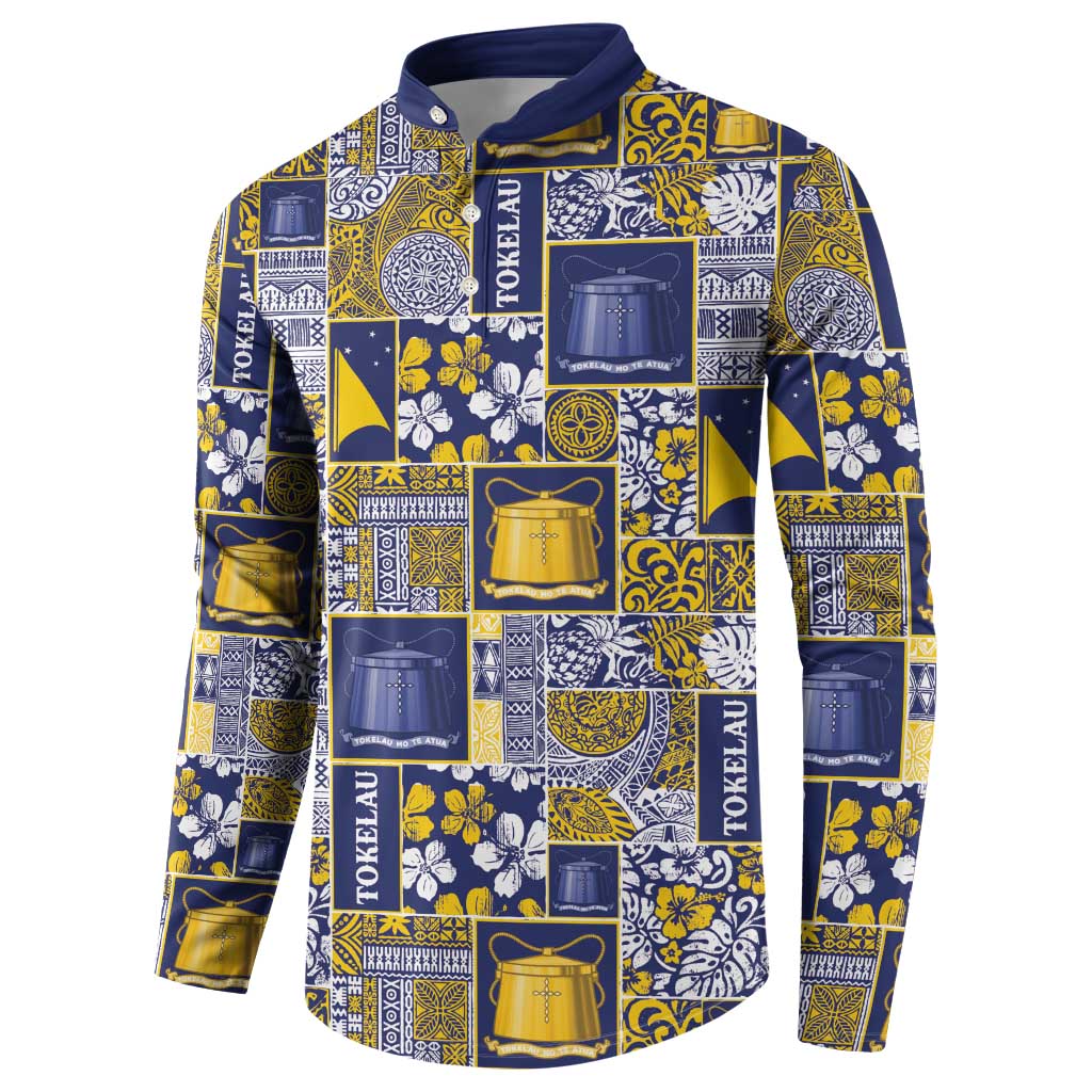 Tokelau Manuia te Kilihimahi Button Sweatshirt Pacific Patchwork Xmas Vibes - Polynesian Pride