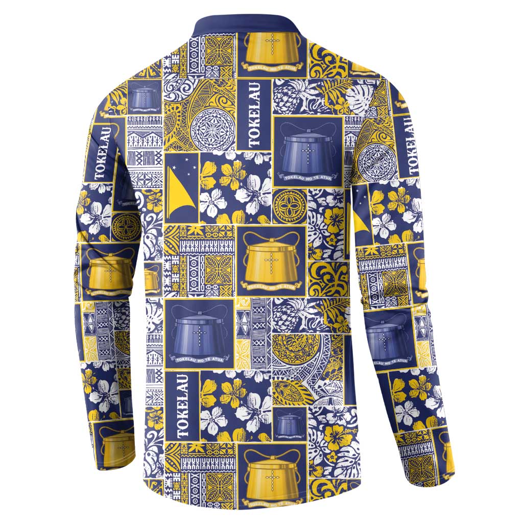 Tokelau Manuia te Kilihimahi Button Sweatshirt Pacific Patchwork Xmas Vibes - Polynesian Pride