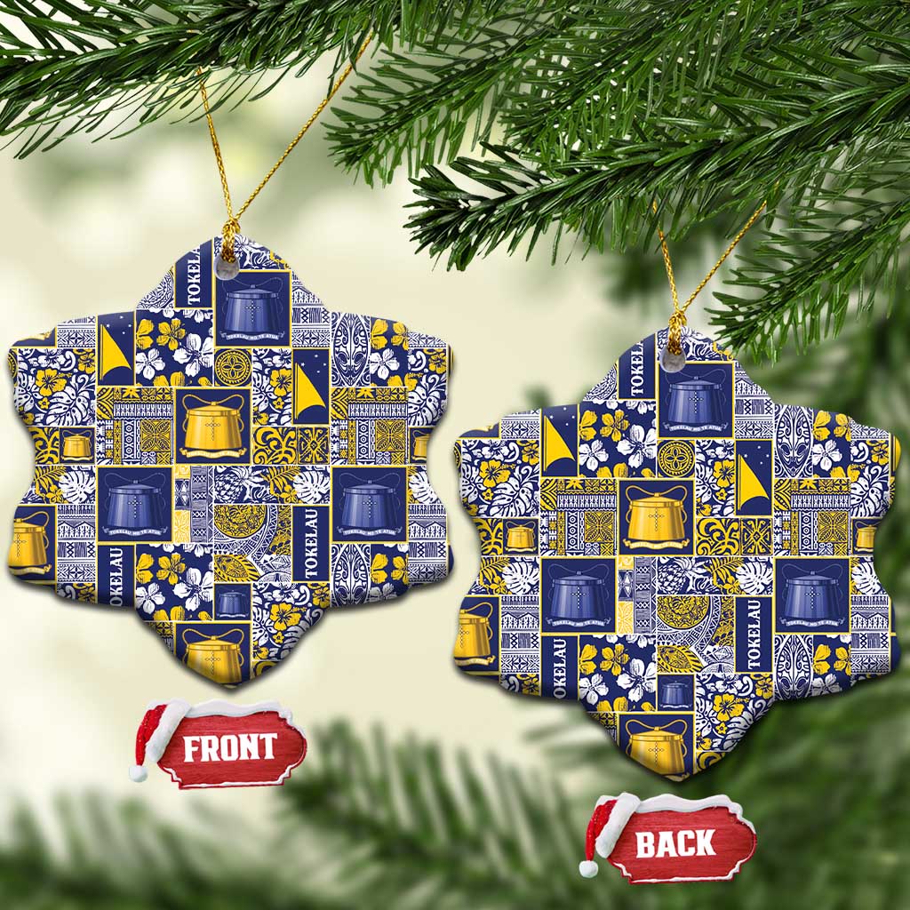 Tokelau Manuia te Kilihimahi Ceramic Ornament Pacific Patchwork Xmas Vibes - Polynesian Pride