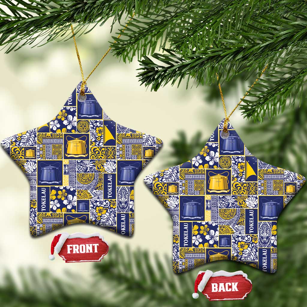 Tokelau Manuia te Kilihimahi Ceramic Ornament Pacific Patchwork Xmas Vibes - Polynesian Pride