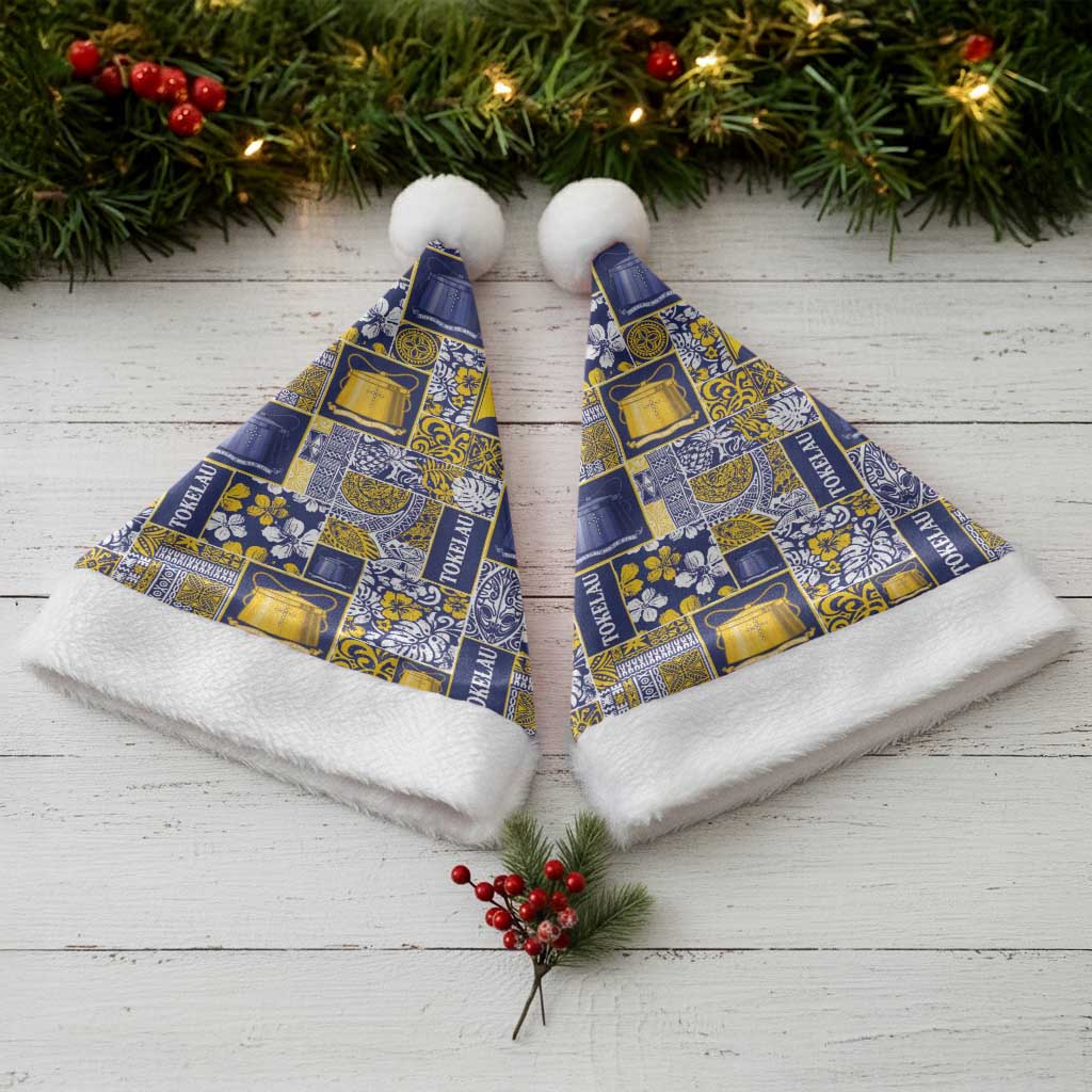 Tokelau Manuia te Kilihimahi Christmas Santa Hat Pacific Patchwork Xmas Vibes - Polynesian Pride