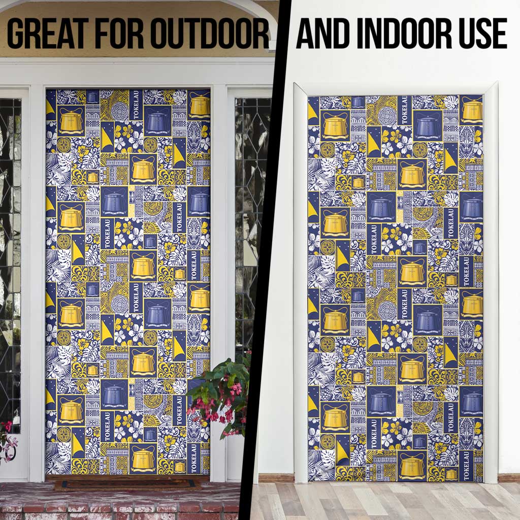 Tokelau Manuia te Kilihimahi Door Cover Pacific Patchwork Xmas Vibes - Polynesian Pride