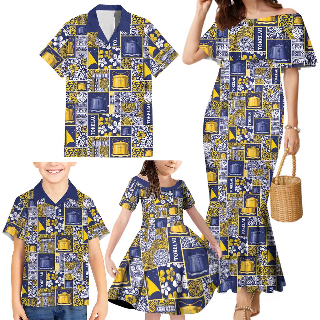 Tokelau Manuia te Kilihimahi Family Matching Mermaid Dress and Hawaiian Shirt Pacific Patchwork Xmas Vibes LT9 - Polynesian Pride