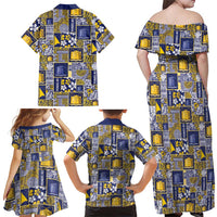 Tokelau Manuia te Kilihimahi Family Matching Off Shoulder Maxi Dress and Hawaiian Shirt Pacific Patchwork Xmas Vibes - Polynesian Pride