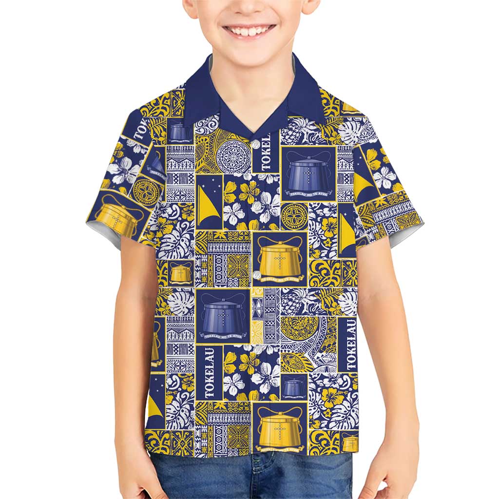 Tokelau Manuia te Kilihimahi Family Matching Off Shoulder Maxi Dress and Hawaiian Shirt Pacific Patchwork Xmas Vibes - Polynesian Pride