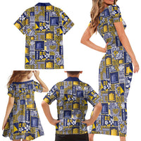 Tokelau Manuia te Kilihimahi Family Matching Short Sleeve Bodycon Dress and Hawaiian Shirt Pacific Patchwork Xmas Vibes LT9 - Polynesian Pride