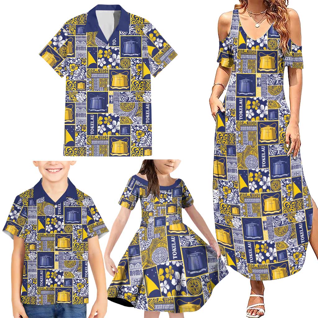 Tokelau Manuia te Kilihimahi Family Matching Summer Maxi Dress and Hawaiian Shirt Pacific Patchwork Xmas Vibes - Polynesian Pride