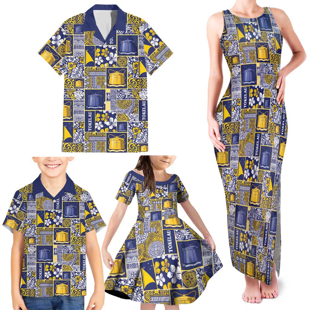 Tokelau Manuia te Kilihimahi Family Matching Tank Maxi Dress and Hawaiian Shirt Pacific Patchwork Xmas Vibes LT9 - Polynesian Pride