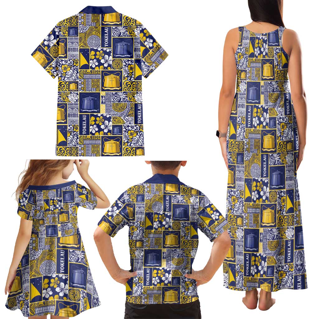 Tokelau Manuia te Kilihimahi Family Matching Tank Maxi Dress and Hawaiian Shirt Pacific Patchwork Xmas Vibes LT9 - Polynesian Pride