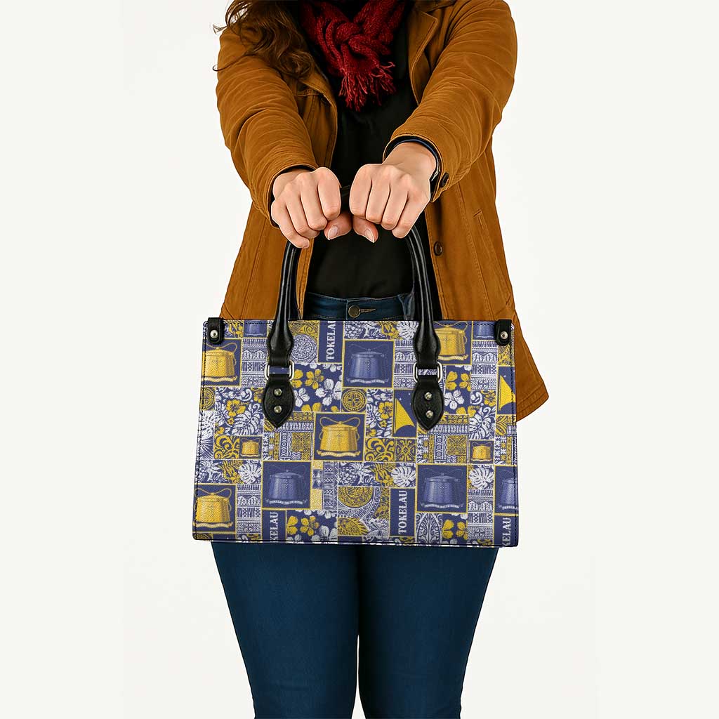 Tokelau Manuia te Kilihimahi Leather Bag Pacific Patchwork Xmas Vibes - Polynesian Pride