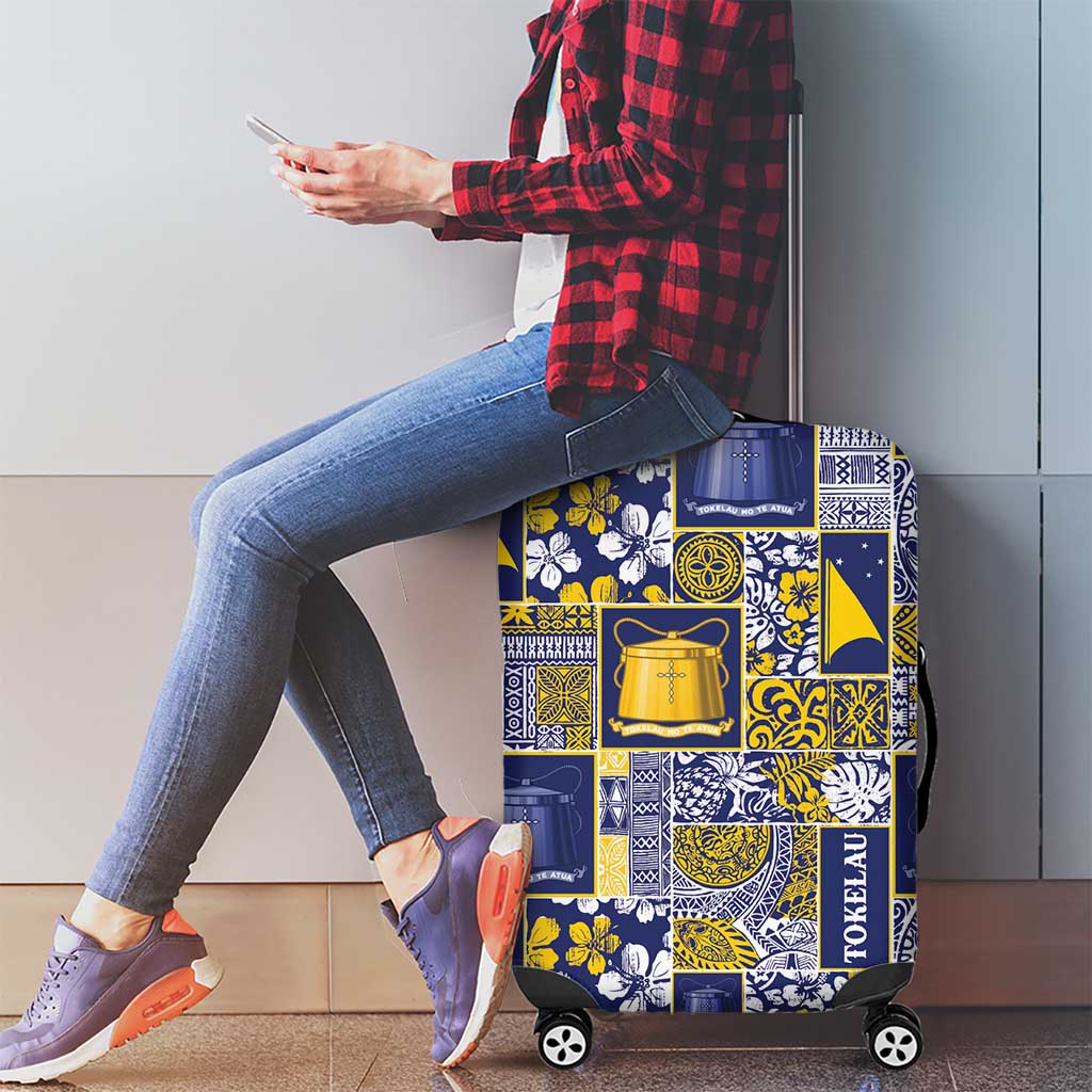 Tokelau Manuia te Kilihimahi Luggage Cover Pacific Patchwork Xmas Vibes - Polynesian Pride