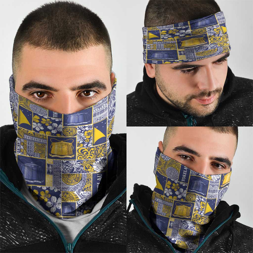 Tokelau Manuia te Kilihimahi Neck Gaiter Pacific Patchwork Xmas Vibes - Polynesian Pride