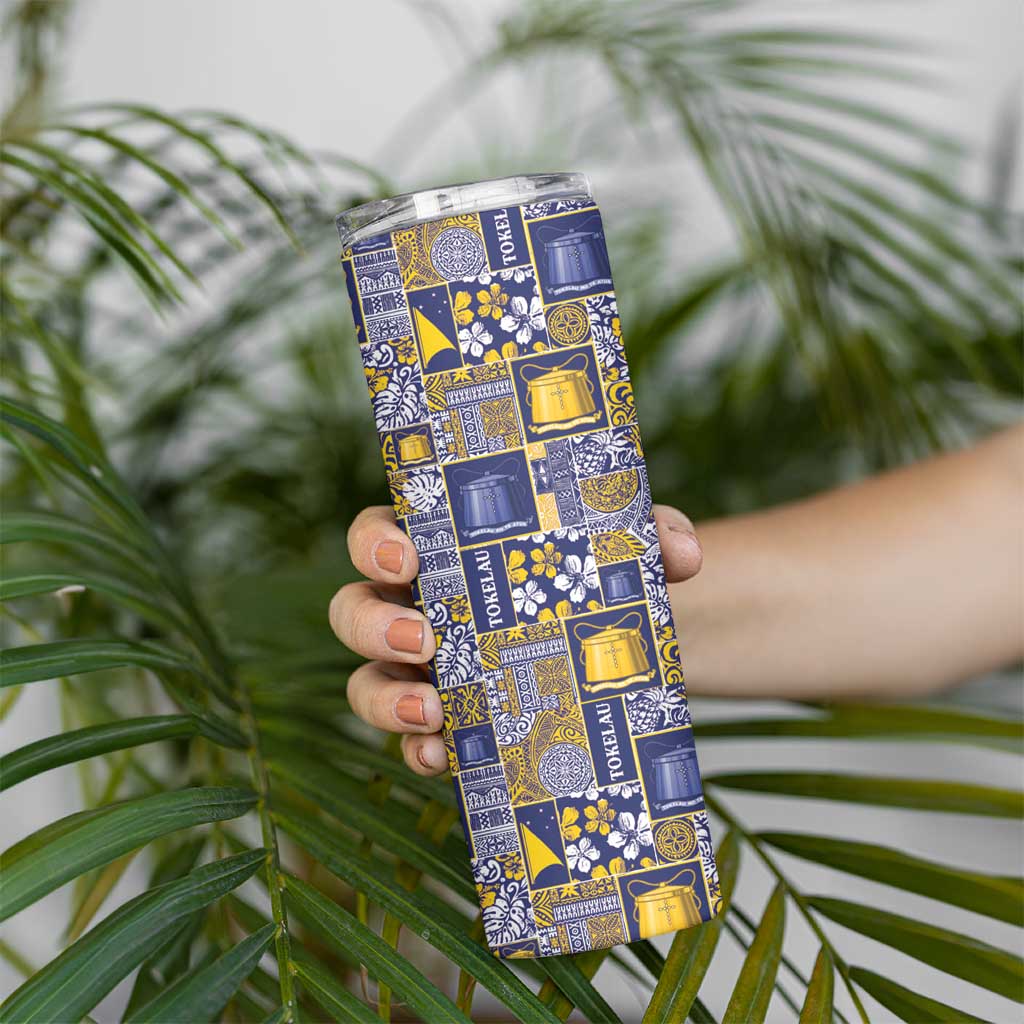 Tokelau Manuia te Kilihimahi Skinny Tumbler Pacific Patchwork Xmas Vibes - Polynesian Pride