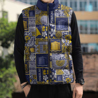 Tokelau Manuia te Kilihimahi Sleeveless Puffer Jacket Pacific Patchwork Xmas Vibes - Polynesian Pride