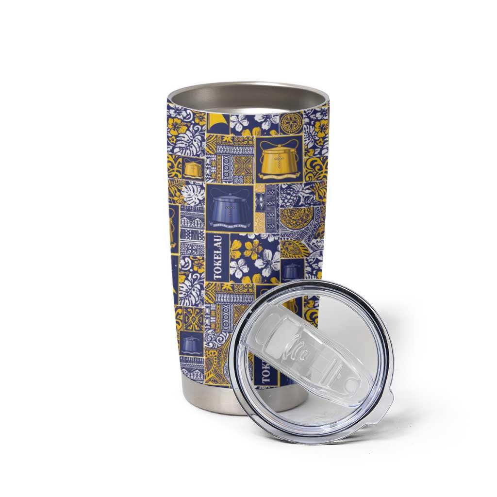 Tokelau Manuia te Kilihimahi Tumbler Cup Pacific Patchwork Xmas Vibes - Polynesian Pride