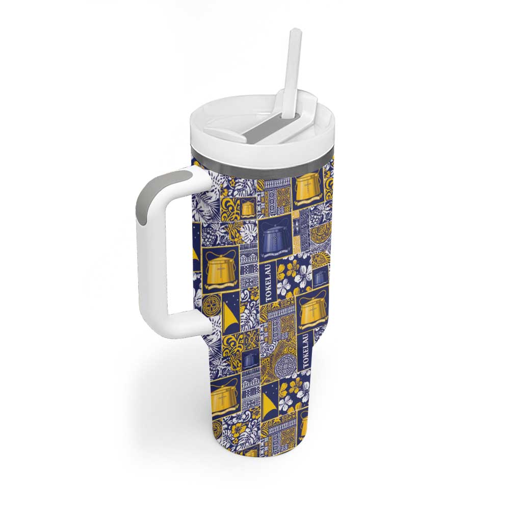 Tokelau Manuia te Kilihimahi Tumbler With Handle Pacific Patchwork Xmas Vibes - Polynesian Pride