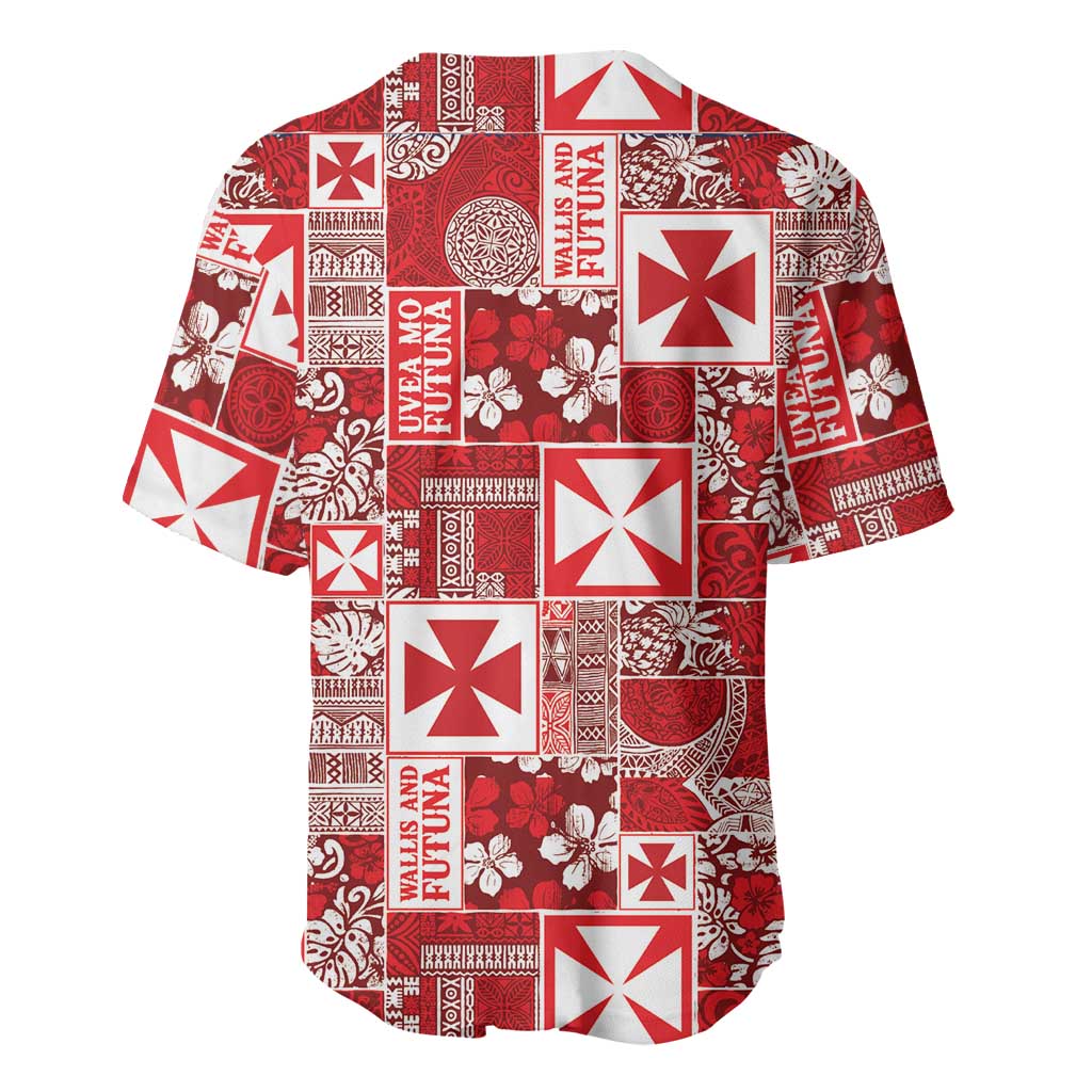 Wallis Et Futuna Kilisimasi Fiefia Baseball Jersey Pacific Patchwork Xmas Vibes - Polynesian Pride