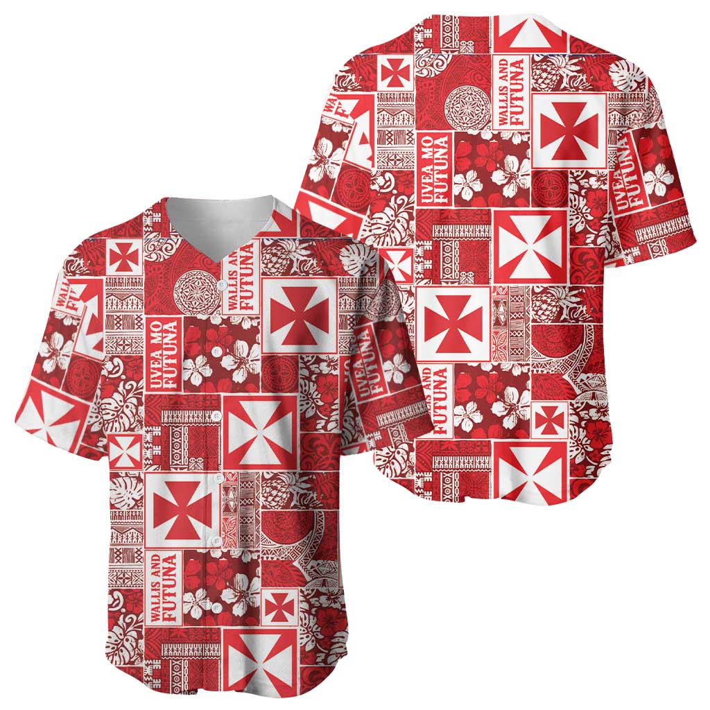 Wallis Et Futuna Kilisimasi Fiefia Baseball Jersey Pacific Patchwork Xmas Vibes - Polynesian Pride