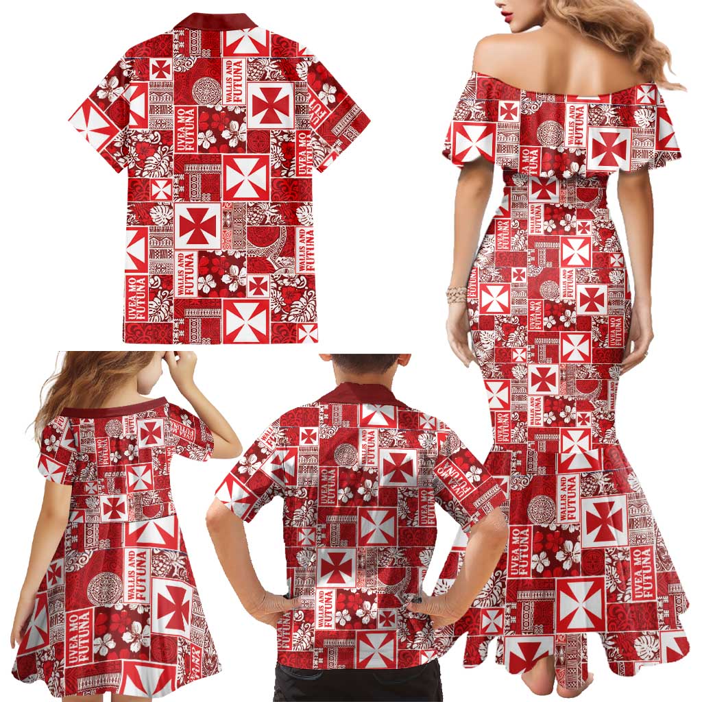 Wallis Et Futuna Kilisimasi Fiefia Family Matching Mermaid Dress and Hawaiian Shirt Pacific Patchwork Xmas Vibes LT9 - Polynesian Pride