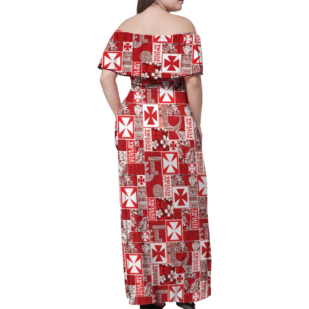 Wallis Et Futuna Kilisimasi Fiefia Family Matching Off Shoulder Maxi Dress and Hawaiian Shirt Pacific Patchwork Xmas Vibes LT9 - Polynesian Pride