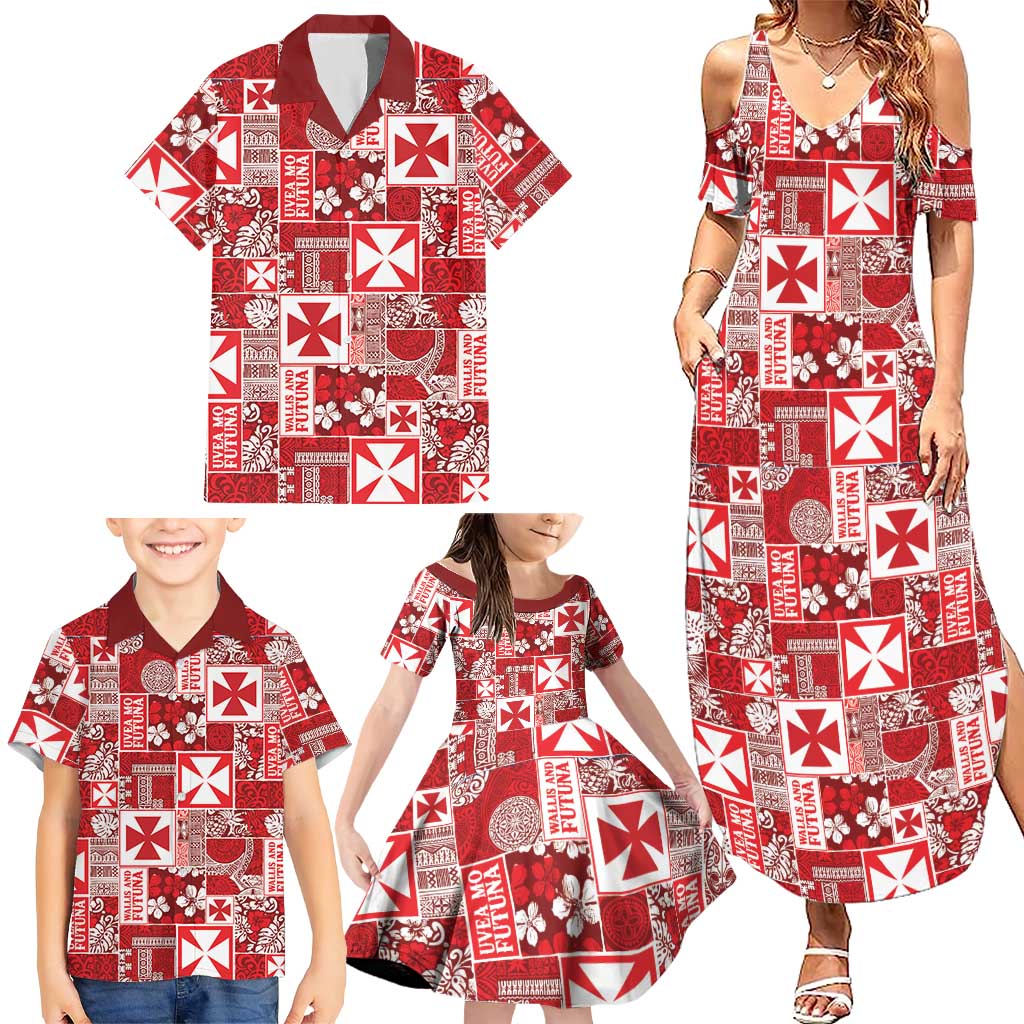 Wallis Et Futuna Kilisimasi Fiefia Family Matching Summer Maxi Dress and Hawaiian Shirt Pacific Patchwork Xmas Vibes - Polynesian Pride