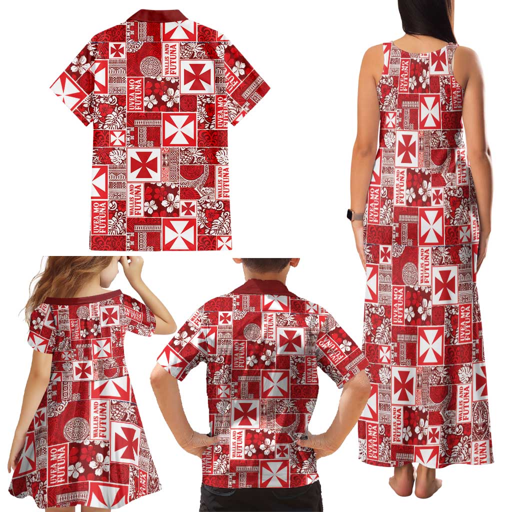 Wallis Et Futuna Kilisimasi Fiefia Family Matching Tank Maxi Dress and Hawaiian Shirt Pacific Patchwork Xmas Vibes LT9 - Polynesian Pride