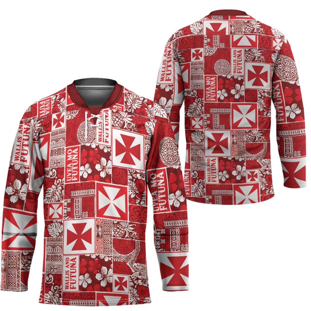Wallis Et Futuna Kilisimasi Fiefia Hockey Jersey Pacific Patchwork Xmas Vibes LT9 - Polynesian Pride