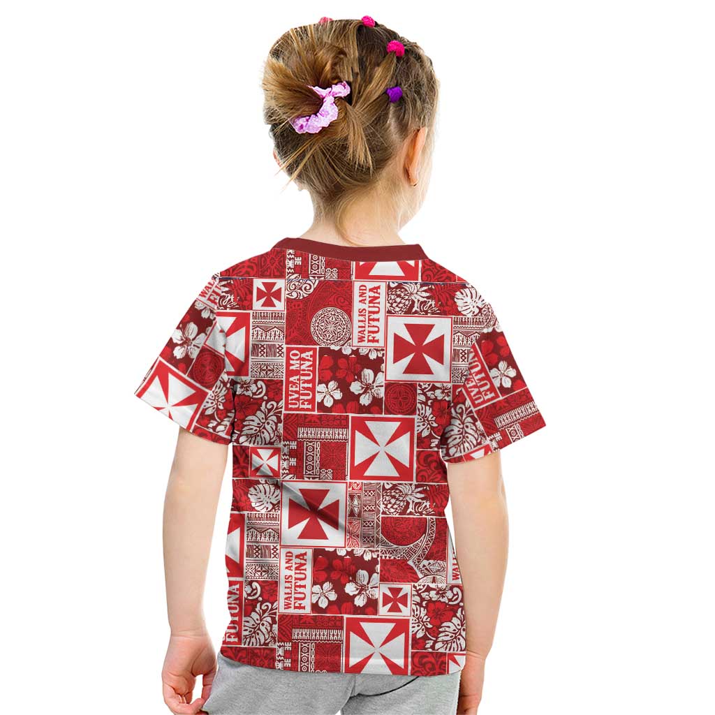 Wallis Et Futuna Kilisimasi Fiefia Kid T Shirt Pacific Patchwork Xmas Vibes - Polynesian Pride