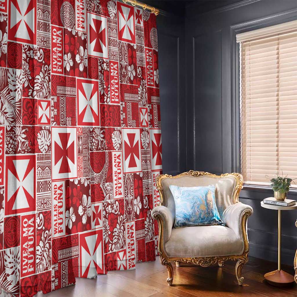 Wallis Et Futuna Kilisimasi Fiefia Window Curtain Pacific Patchwork Xmas Vibes LT9 - Polynesian Pride