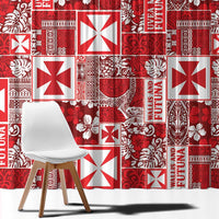 Wallis Et Futuna Kilisimasi Fiefia Window Curtain Pacific Patchwork Xmas Vibes LT9 - Polynesian Pride