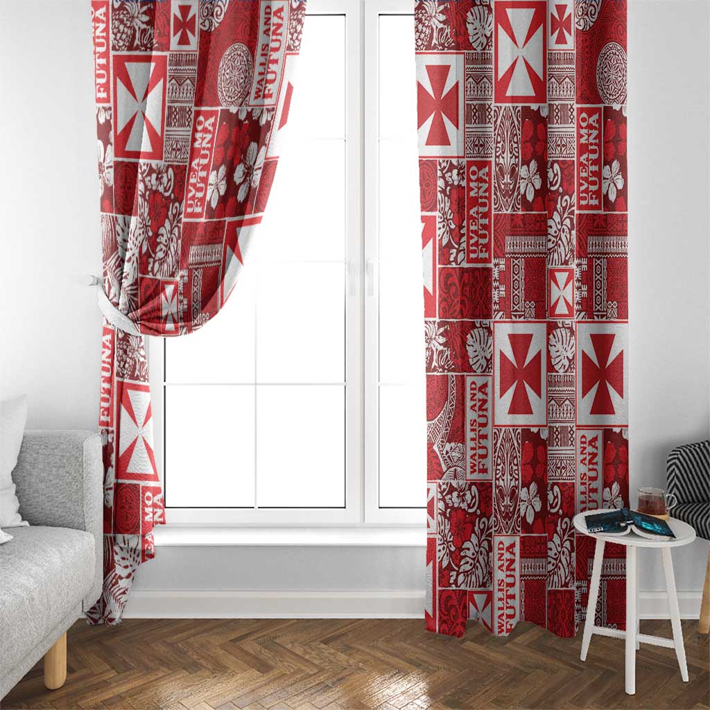 Wallis Et Futuna Kilisimasi Fiefia Window Curtain Pacific Patchwork Xmas Vibes LT9 - Polynesian Pride