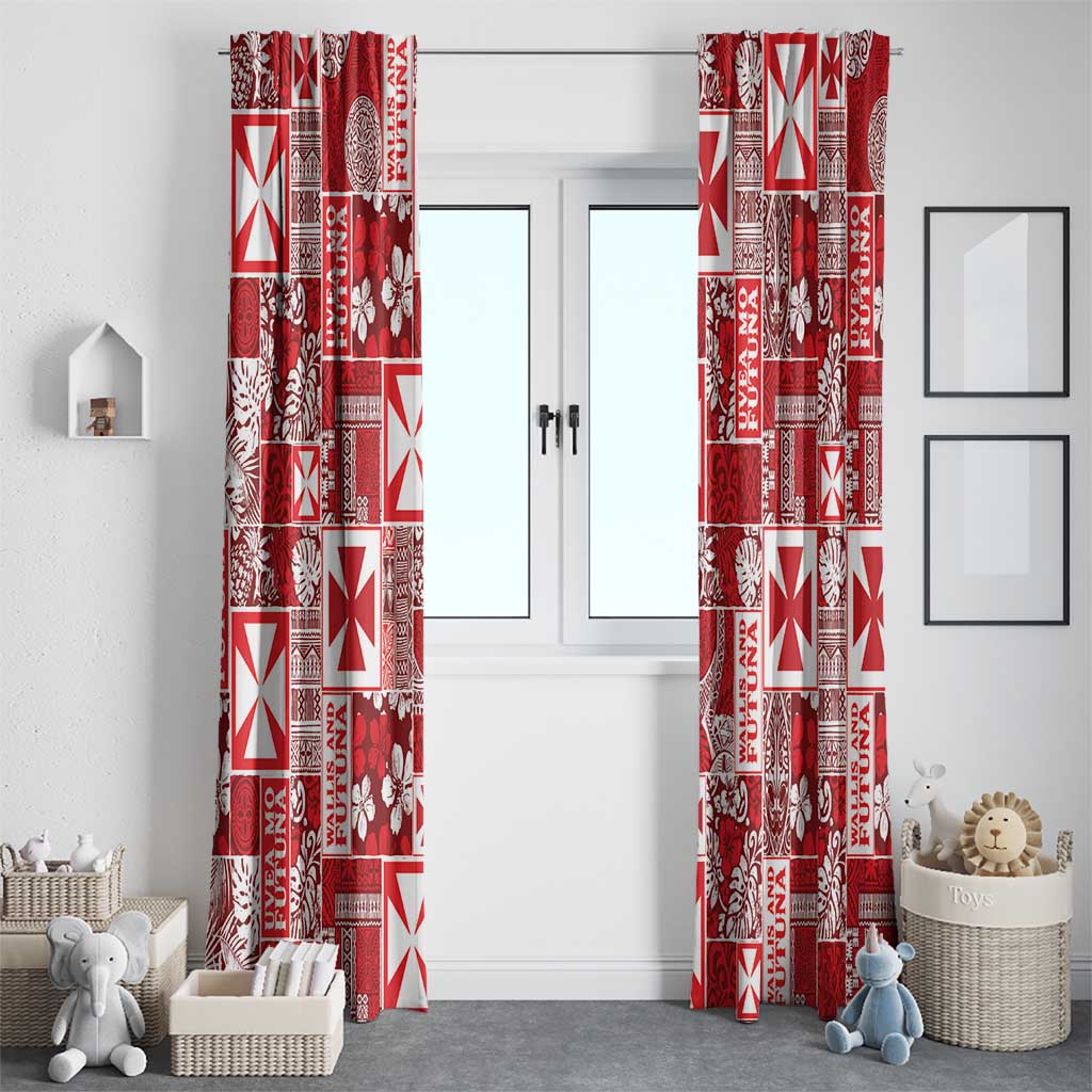 Wallis Et Futuna Kilisimasi Fiefia Window Curtain Pacific Patchwork Xmas Vibes LT9 - Polynesian Pride