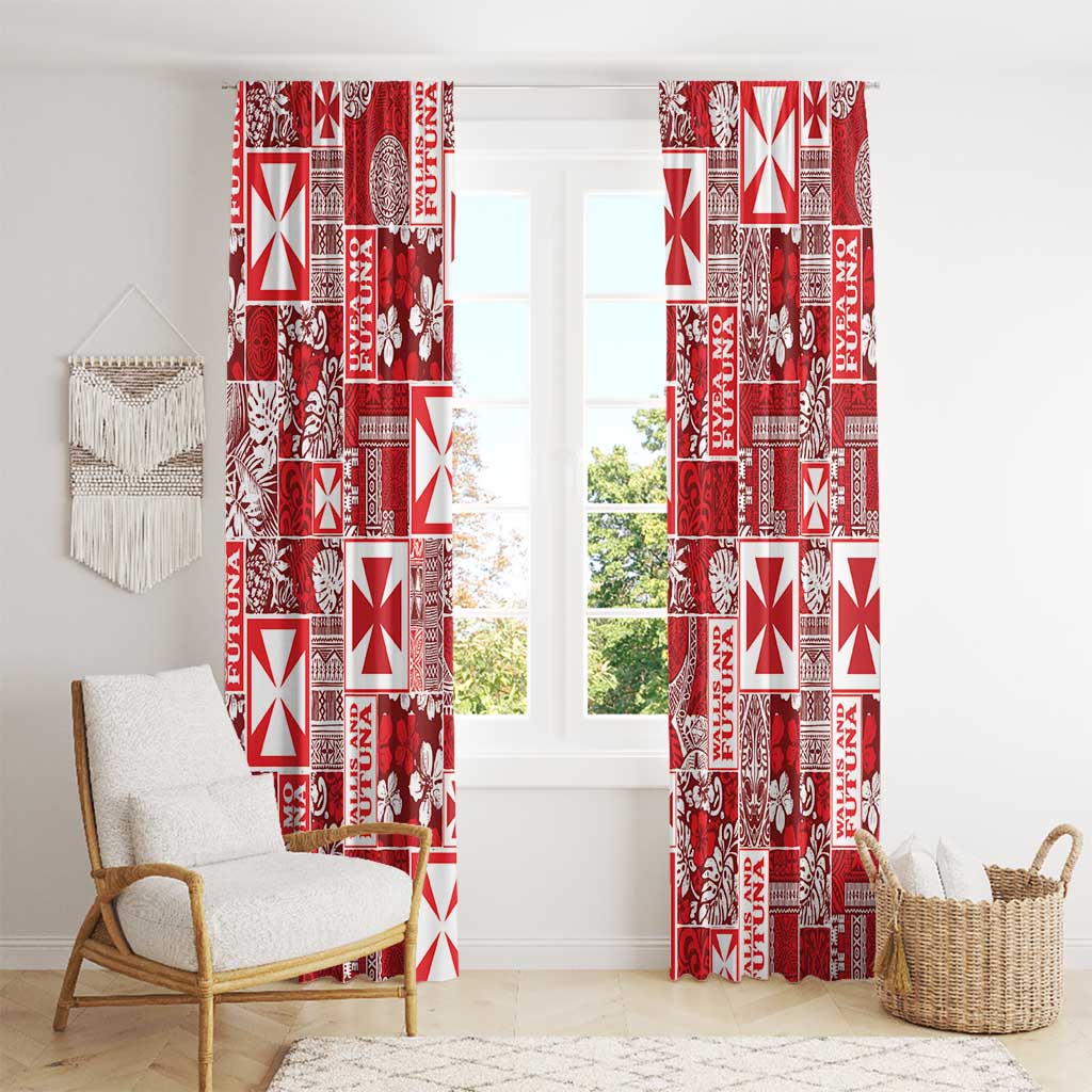 Wallis Et Futuna Kilisimasi Fiefia Window Curtain Pacific Patchwork Xmas Vibes LT9 - Polynesian Pride