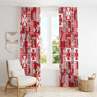Wallis Et Futuna Kilisimasi Fiefia Window Curtain Pacific Patchwork Xmas Vibes LT9 - Polynesian Pride