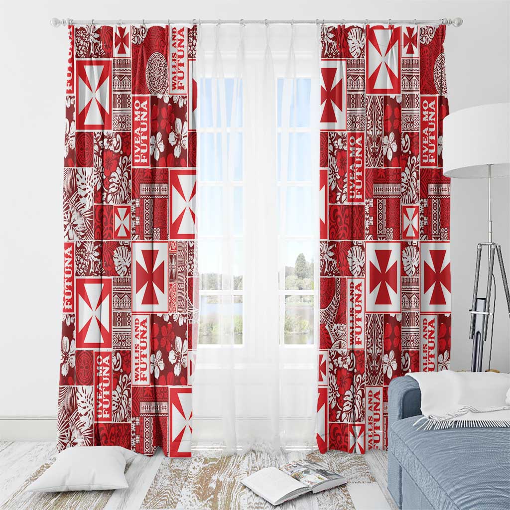 Wallis Et Futuna Kilisimasi Fiefia Window Curtain Pacific Patchwork Xmas Vibes LT9 - Polynesian Pride