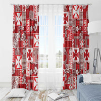 Wallis Et Futuna Kilisimasi Fiefia Window Curtain Pacific Patchwork Xmas Vibes LT9 - Polynesian Pride