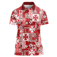 Wallis Et Futuna Kilisimasi Fiefia Women Polo Shirt Pacific Patchwork Xmas Vibes - Polynesian Pride