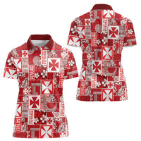Wallis Et Futuna Kilisimasi Fiefia Women Polo Shirt Pacific Patchwork Xmas Vibes - Polynesian Pride