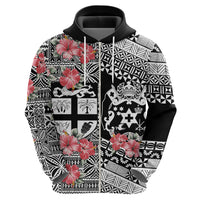 Fiji Tonga Coat of Arm Personalised Hoodie With Masi Tapa and Tongan Ngatu Together LT9 - Polynesian Pride
