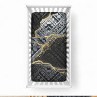 Polynesian Tribal Tattoo Baby Bed Cover Dark Marble Pattern LT9 28 × 52 in Black - Polynesian Pride