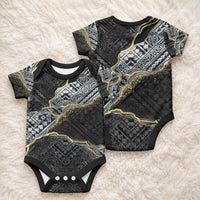 Polynesian Tribal Tattoo Baby Onesie Dark Marble Pattern LT9 - Polynesian Pride