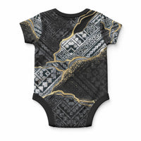 Polynesian Tribal Tattoo Baby Onesie Dark Marble Pattern LT9 - Polynesian Pride
