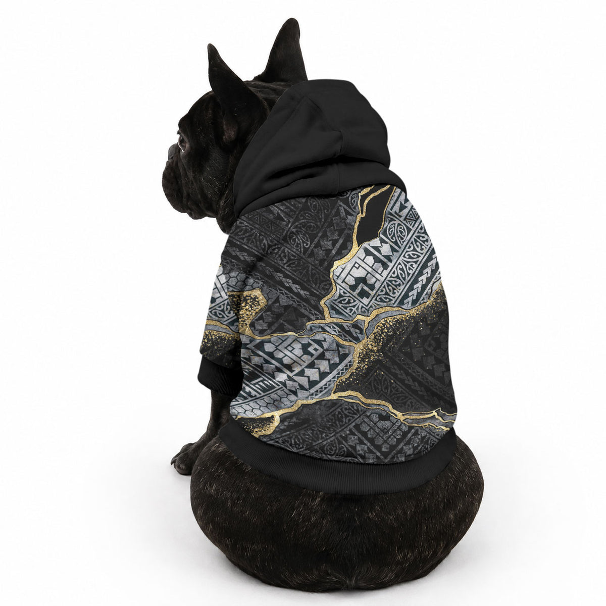 Polynesian Tribal Tattoo Pet Hoodie Dark Marble Pattern LT9 - Polynesian Pride