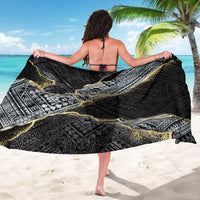 Polynesian Tribal Tattoo Sarong Dark Marble Pattern