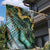 Polynesian Tribal Tattoo Garden Flag Green Marble Pattern
